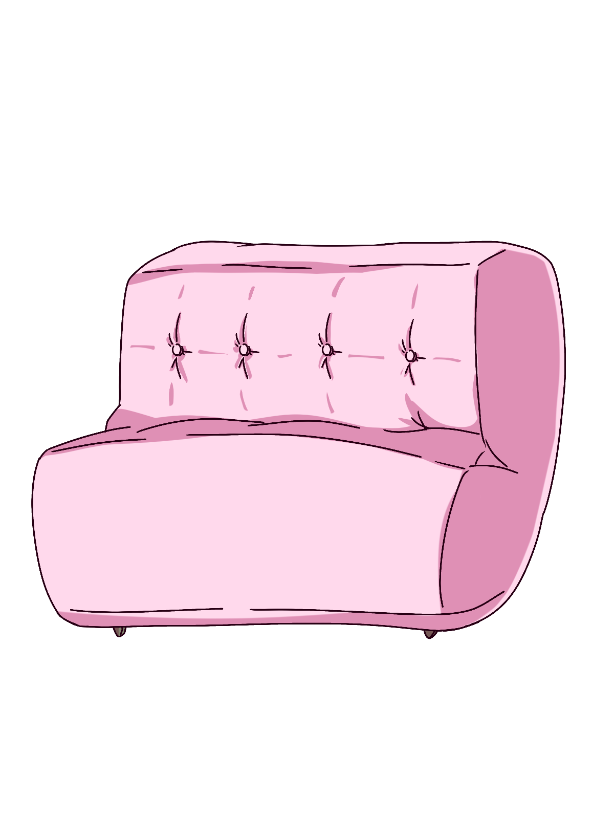 ピンク色のソファのイラスト