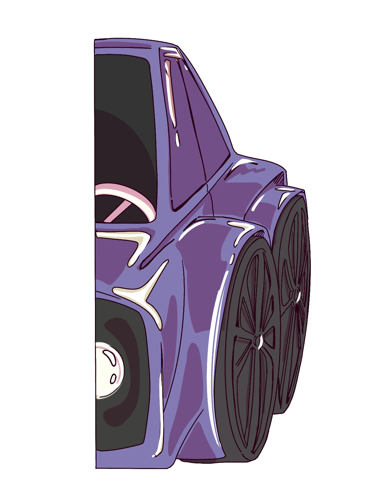 紫色の車のサイドのイラスト