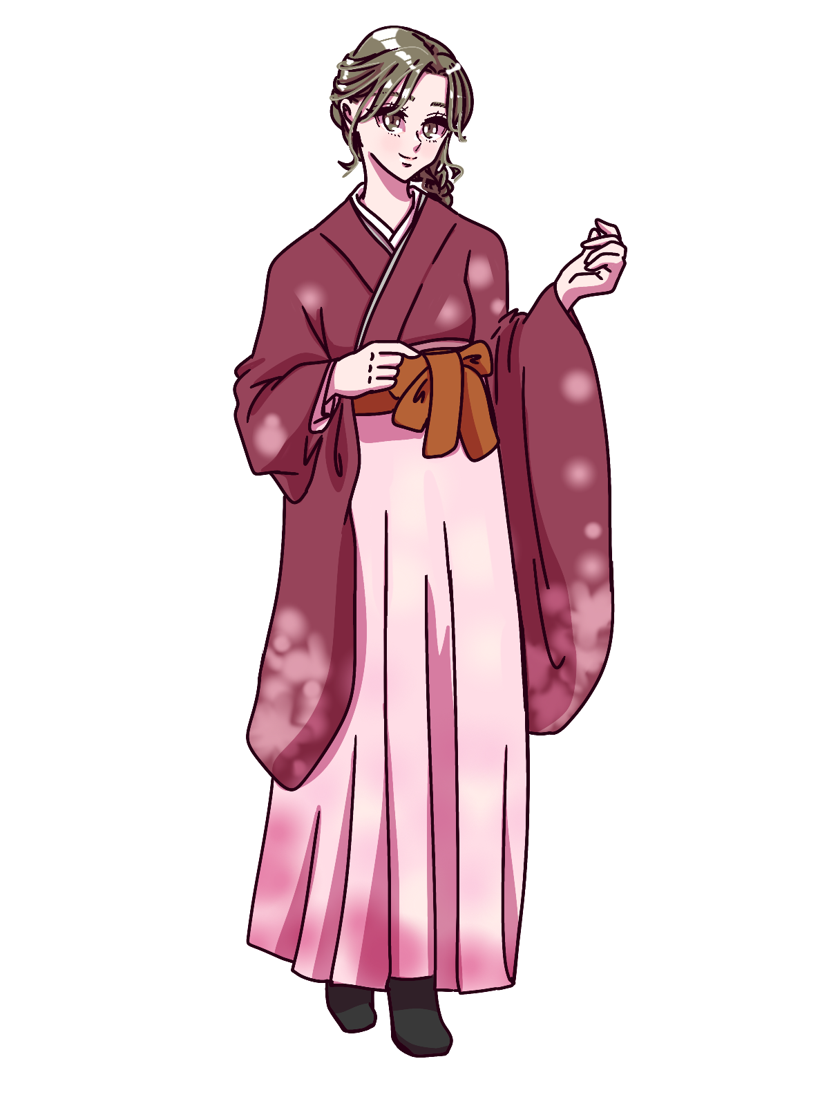 袴を着た女性のイラスト